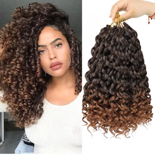 Miniatura 56 de 7 paquetes de cabello rizado de ganchillo GoGo de 6 pulgadas, pelo corto, para mujeres, rizos de playa, trenzas de ganchillo de torsión profunda