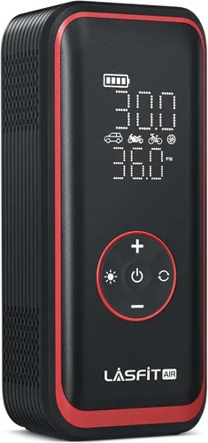 LASFIT TK1 Pro Inflador de neumáticos Compresor de aire portátil [Inflado 5 veces más rápido] Inflador de neumáticos de 150 PSI, bomba de aire a