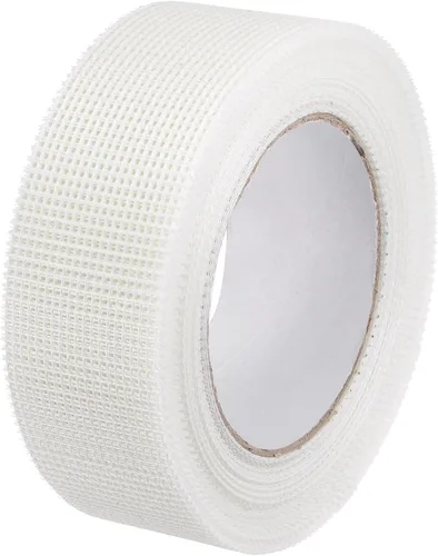 uxcell Cinta adhesiva para paneles de yeso, fibra de vidrio autoadhesiva, parche de reparación de 1.8 pulgadas x 98 pies, agujero de pared, malla de