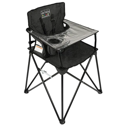 ciao! baby Silla alta portátil para bebés y niños pequeños, asiento plegable de viaje al aire libre con bandeja y bolsa de transporte para camping,