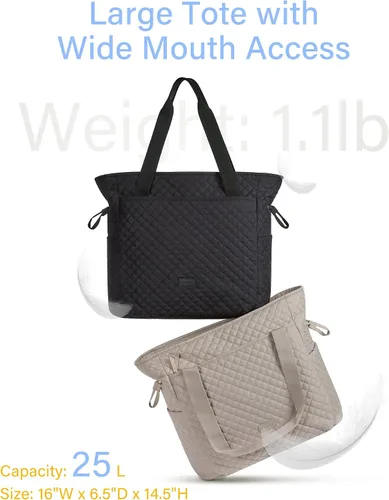 Miniatura 5 de BAGSMART Bolso de mano acolchado, bolsos de mano con asa superior para mujer, bolso de hombro, bolsa grande de 25 litros para el trabajo