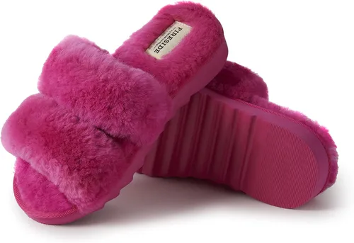 Miniatura 6 de Dearfoams Fireside Benalla - Pantuflas de piel de oveja de doble banda fácil de poner y quitar para mujer