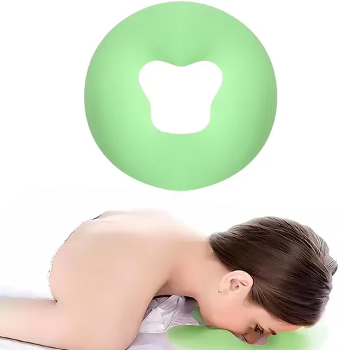 Miniatura 10 de OULIGET Almohada de masaje facial de silicona, SPA Beauty Face Relax Reposacabezas para el cuidado de la piel de salón, soporte de cabeza de viaje