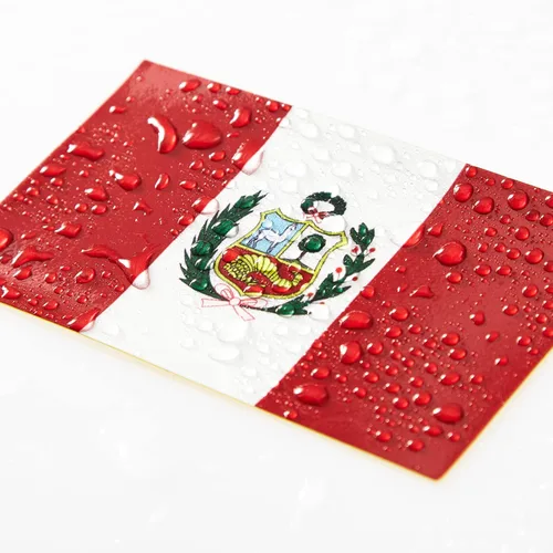 Miniatura 2 de CANTENDO 5 calcomanías adhesivas de la bandera de Perú, calcomanías reflectantes de vinilo para automóvil, para parachoques de ventana de automóvil