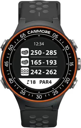 Miniatura 2 de CANMORE TW411 Reloj GPS de golf con rastreador de fitness, más de 41,000 cursos mundiales precargados gratuitos, chip IC mejorado, naranja
