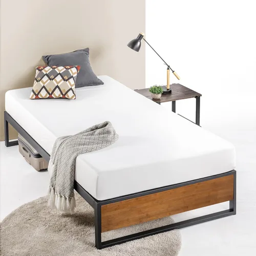 Miniatura 9 de Zinus Suzanne - Cama de plataforma de 6 pulgadas sin cabecero, Acero Madera Contrachapado, Marrón