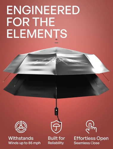 Miniatura 116 de REPEL Windproof Travel Umbrella - Compact & Withstands Winds up to 85MPH , Strongest Premium Auto Folding Umbrella for Rain and Sun - Durable, Light