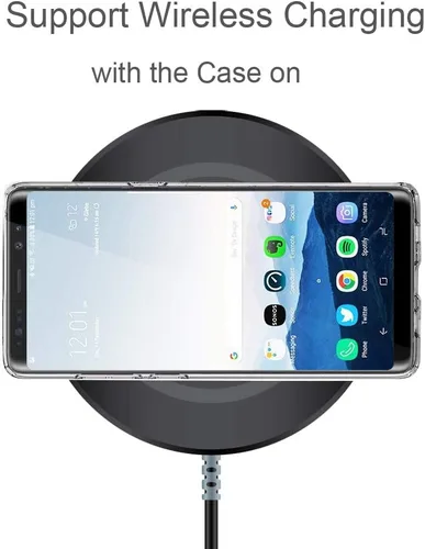 Miniatura 9 de Unov Funda compatible con Galaxy Note 9, transparente con diseño de TPU suave, absorción de golpes, delgada, diseño floral, cubierta trasera Flower