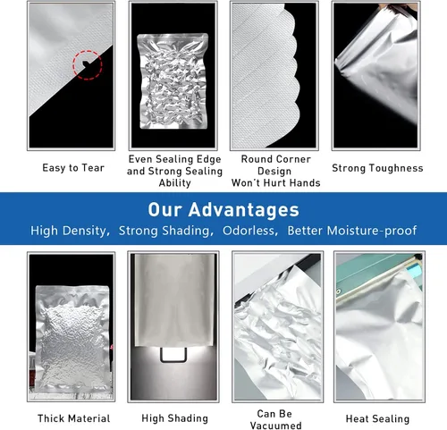 Miniatura 3 de Paquete de 50 bolsas Mylar de 1 galón para almacenamiento de alimentos con absorbentes de oxígeno para arroz, granos, granos de café