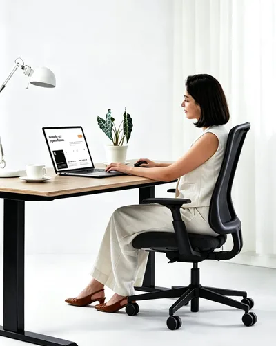 ProtoArc Silla de oficina ergonómica – Silla de malla flexible para mujer, asiento deslizante de espuma, reclinable de 125°, sillas de escritorio