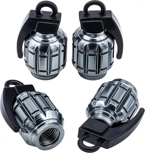 Miniatura 23 de 4 piezas tapas de vástago de válvula de neumático estilo bola 8, cubiertas universales de vástago de válvula de neumático con núcleo de cobre a