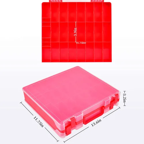 Miniatura 4 de FULLCASE Organizador de juguetes de almacenamiento compatible con Hot Wheels Car, contenedor para coches de fósforos, mini juguetes, muñecas Rojo