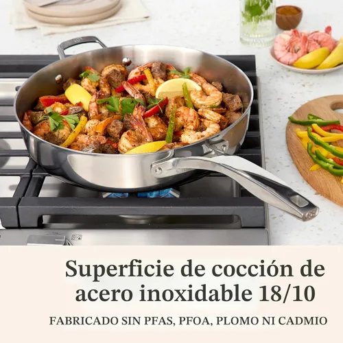 Miniatura 4 de Calphalon Premier - Juego de utensilios de cocina de acero inoxidable pulido de 5 capas con Turbo Heat Tech, 8 piezas, incluye sartenes, ollas