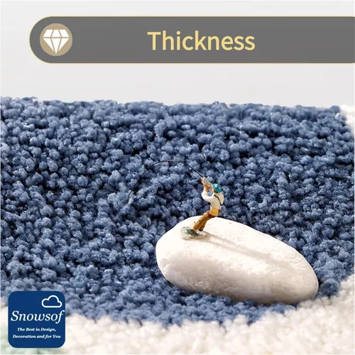 Miniatura 5 de Alfombras de baño de lujo, 0.8 in/0.78 pulgadas de grosor, extra suaves, absorbentes, no se desprende, lavable a máquina, alfombra de felpa lanuda