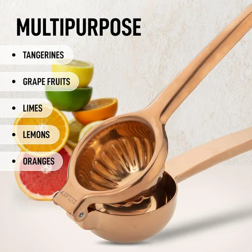 Miniatura 5 de Zulay - Exprimidor de limón extra grande de acero inoxidable, fácil de apretar y resistente, exprimidor de limón, exprimidor ergonómico de cítricos