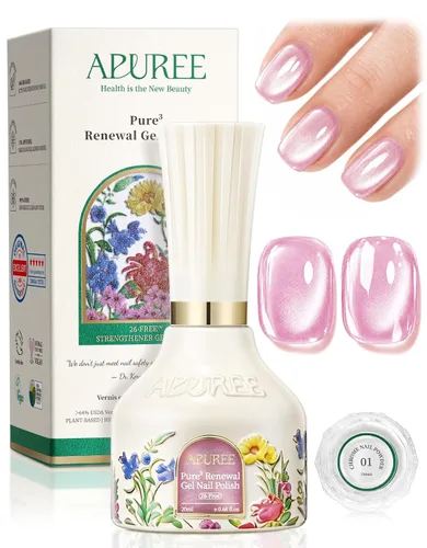 Miniatura 34 de APUREE Esmalte de uñas de gel fortalecedor: ámbar traslúcido Certificado USDA de base biológica Calidad de salón libre de HEMA Esmalte de gel
