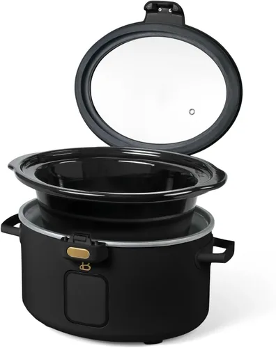 Miniatura 6 de Olla de cocción lenta programable de 4 cuartos con tapa con bisagras, pantalla táctil, múltiples ajustes de calor, ideal para comidas familiares
