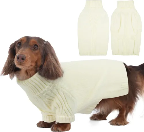 Miniatura 23 de IECOii Suéter extragrande para perro, suéteres térmicos cálidos para perros de raza gigante, ropa de punto, cuello alto de invierno, elástica