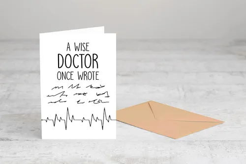 Miniatura 4 de Tarjeta de médico sabio, regalo para el médico con broma de escritura a mano, perfecta para médicos