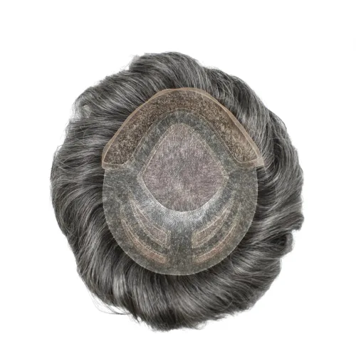 Miniatura 5 de Sistema de reemplazo de cabello humano para hombre, sistema de cabello fino mono para hombre, pelo de tupé recubierto de poliuretano para hombres
