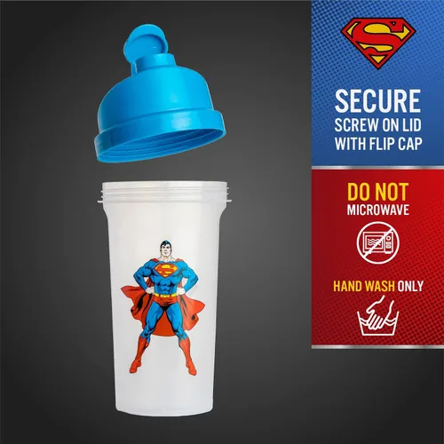 Miniatura 4 de Paladone Superman - Botella mezcladora de proteínas, 23 onzas, con licencia oficial de DC Comics