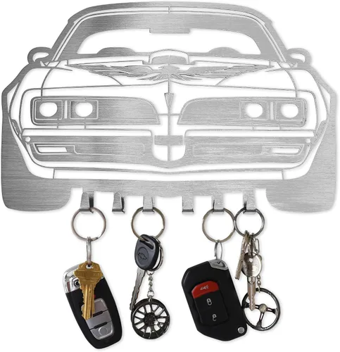 Miniatura 16 de MOOH Llavero de metal para automóvil con 6 ganchos, decoración única de pared para hombres y mujeres, decoración de cueva de hombre genial