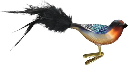 Miniatura 17 de Old World Christmas Baltimore Oriole - Adorno de vidrio soplado para árbol de Navidad, decoración navideña artesanal, colección de clips
