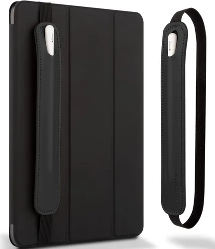 Goospery Soporte para lápices compatible con Apple Pencil (1ª y 2ª generación) Funda de piel sintética, accesorios de bolsillo, banda elástica, Negro