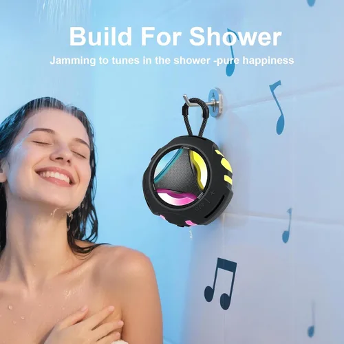 Miniatura 4 de Altavoz de ducha Bluetooth impermeable, altavoces Bluetooth portátiles inalámbricos, para exteriores, IPX7 flotante, micrófono integrado, tiempo