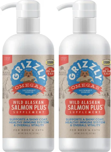 Miniatura 12 de Grizzly Pet Products Salmon Plus Omega 3-6-9 Suplemento alimenticio para perros y gatos, 16 onzas