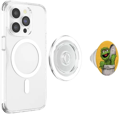 Miniatura 4 de Sesame Street Oscar the Grouch PopSockets MagSafe PopGrip para iPhone
