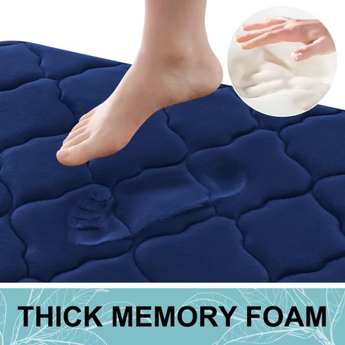Miniatura 3 de OLANLY Alfombra de baño de espuma viscoelástica de 47 x 17 pulgadas, ultra suave y absorbente, antideslizante, cómoda, lavable a máquina, para suelo