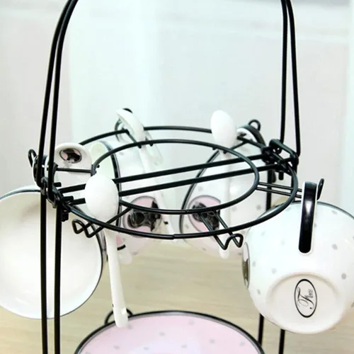 Miniatura 7 de YY YEARCHY Soporte para tazas de café, soporte para tazas de espresso, estante de secado de tazas, soporte escurridor de tazas de metal, organizador
