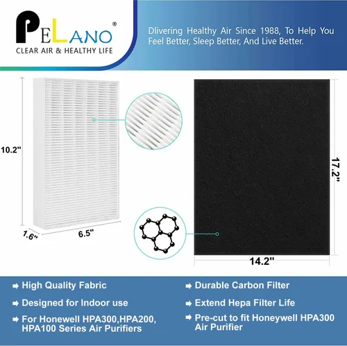 Miniatura 3 de Filtro HEPA HPA300 R de repuesto compatible con purificador de aire Honeywell serie HPA300, para purificador de aire HA300, HPA300, HPA300VP, 6 Hepa