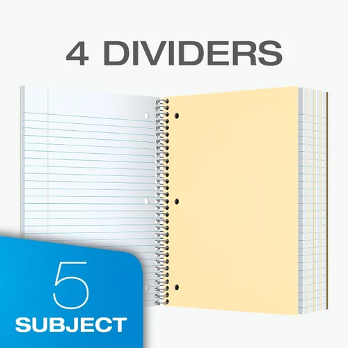 Miniatura 2 de Oxford Cuadernos de espiral, paquete de 3, 5 materias, cuadernos con rayas universitarias para la escuela, 8 x 10.5 pulgadas, 180 hojas, 4