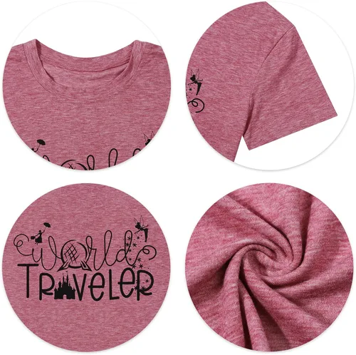 Miniatura 8 de Camiseta Believe in Magic para mujer camisetas de viaje del mundo lindas camisetas gráficas de hadas camisetas casuales de manga corta para niña