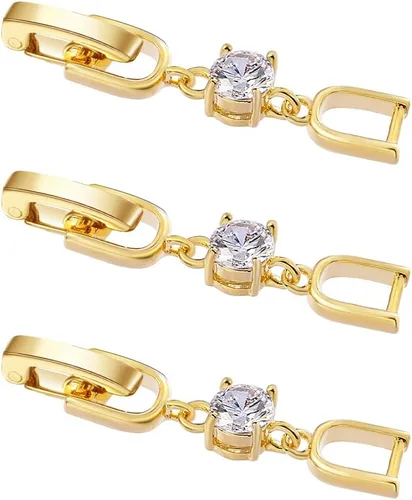 Extensores de pulsera para collar, 3 piezas de diamantes de imitación chapados en oro, juego de cierre plegable para pulseras, collares y Dorado