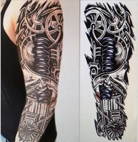 Miniatura 4 de Juego de 8 hojas de tatuajes falsos temporales extra grandes de 18.9 x 6.7 pulgadas para hombres y mujeres, calcomanías de tatuaje de brazo