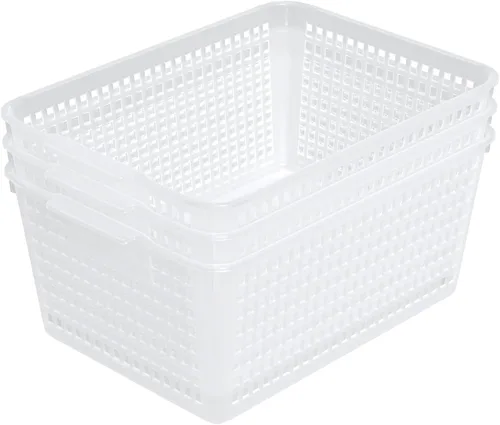Miniatura 9 de Cesta grande de plástico para organización, juego de 3, transparente