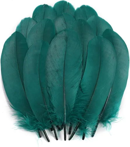 Miniatura 11 de Holmgren Plumas de Artesanía de Mardi Gras a Granel – 200 piezas Plumas de Ganso Grandes de 5-6 pulgadas para Decoración de Mardi Gras Carnaval