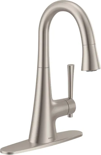 Miniatura 2 de Moen 6126SRS Kurv Collection - Grifo de barra desplegable de una manija con limpieza eléctrica con reflejo, acero inoxidable