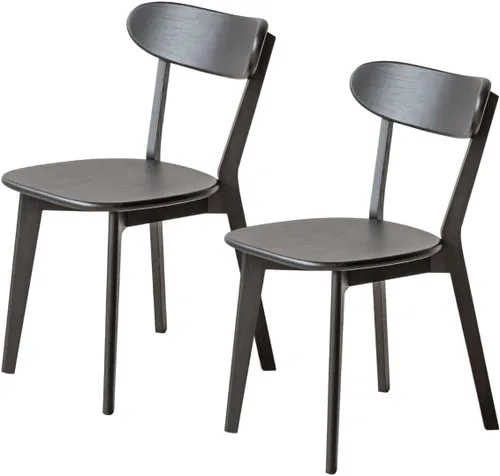 Miniatura 30 de Sillas de comedor de madera maciza 100% - Prácticas sillas de cocina - Silla de madera para comedor, cocina (1, negro)
