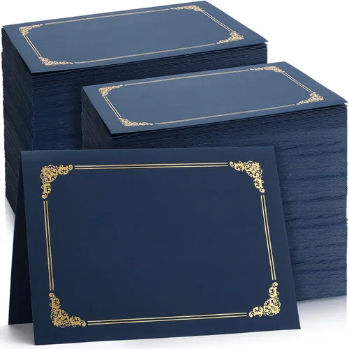Miniatura 12 de Fainne 80 soportes para certificados para diplomas, portadocumentos para certificados, carpetas de certificados con borde de lámina dorada