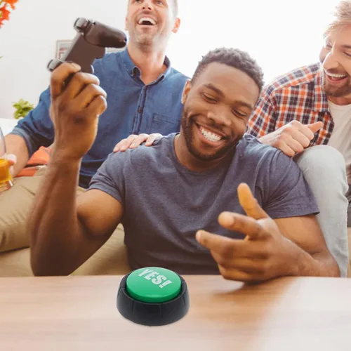 Miniatura 3 de NUOBESTY Botón de sonido de botón de juguete de botón de botón de utilería Juego de broma de fiesta Botones de voz Botón de juguete - Botón verde Sí