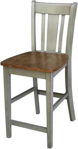 Miniatura 11 de Taburete de comedor de madera maciza San Remo - Altura del asiento de 24 pulgadas, sin terminar