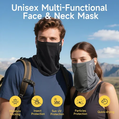 Miniatura 2 de OZERO Protección solar para la cara, polaina para el cuello, bufanda transpirable y refrescante para actividades al aire libre de verano