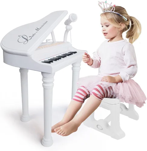 Miniatura 11 de Love & Mini - Piano/teclado de juguete para niños de 3 a 5 años como regalo de cumpleaños, con 24 teclas, color rosa; instrumento musical de juguete
