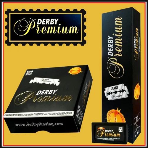 Miniatura 2 de 500 cuchillas de afeitar "Derby Premium" de un solo filo para maquinilla de afeitar recta