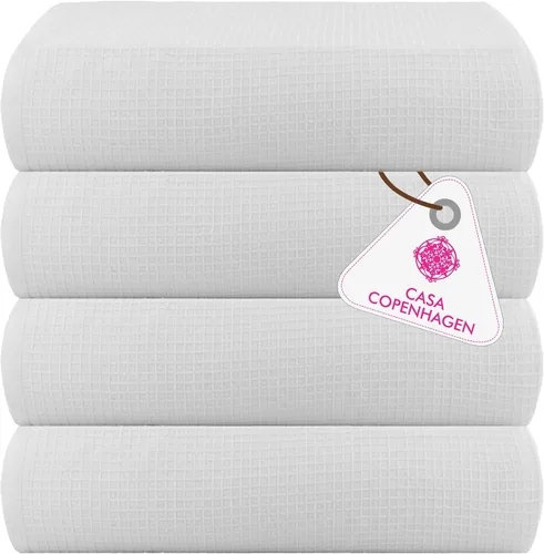 Miniatura 115 de CASA COPENHAGEN Juego de 6 toallas de palomitas de maíz, color azul polvoriento, 21.16 oz/m², 2 toallas de baño, 2 toallas de mano y 2 toallas