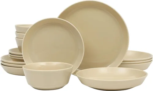 Miniatura 8 de Gibson Home Oslo - Juego de vajilla de porcelana resistente a las astillas y a los arañazos de 12 piezas, servicio para 4 – Platos y cuencos negros